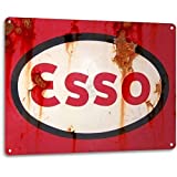 Wenyisign ESSO Logo Oil Gas Garage Shop Retro Vintage Rustic Wall Decor - 8"X12" Tin Metal Sign